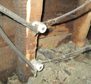 Knob and tube electrical wiring in an older home